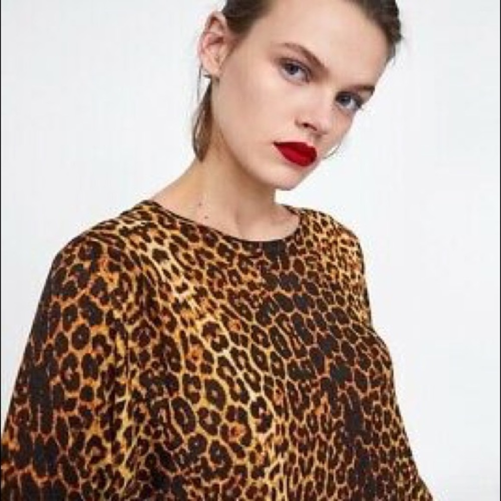 ZARA Animal Print Sweater NWT Size S Leopard